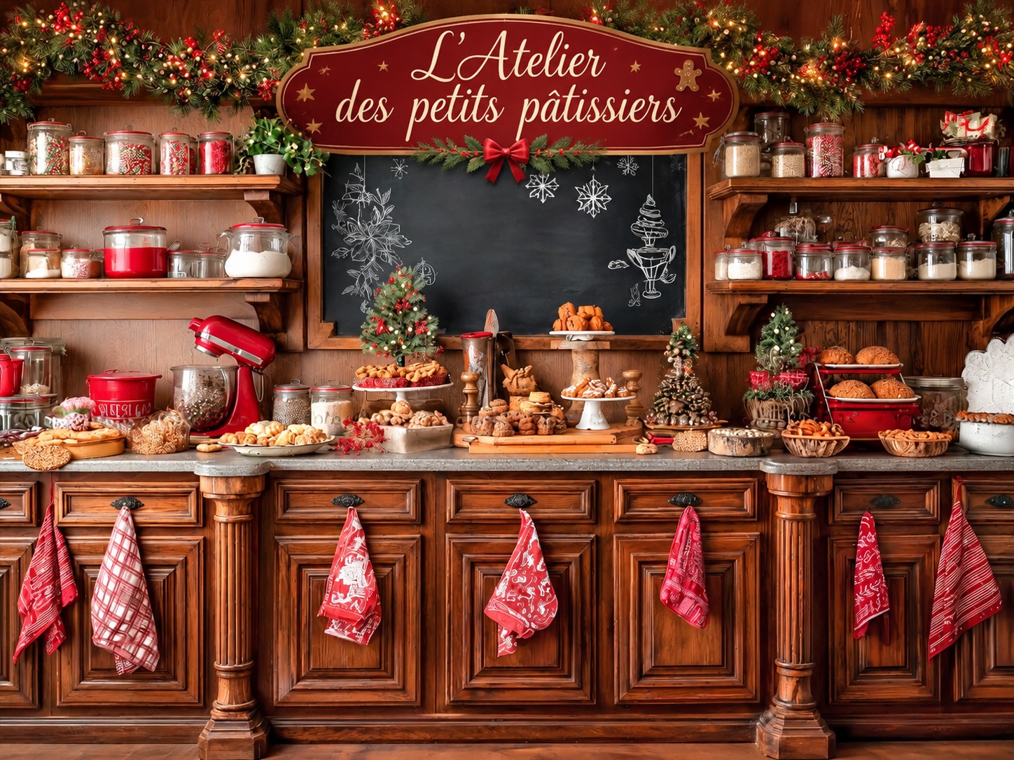 Illustration de la cuisine de Noël L’Atelier des petits pâtissiers